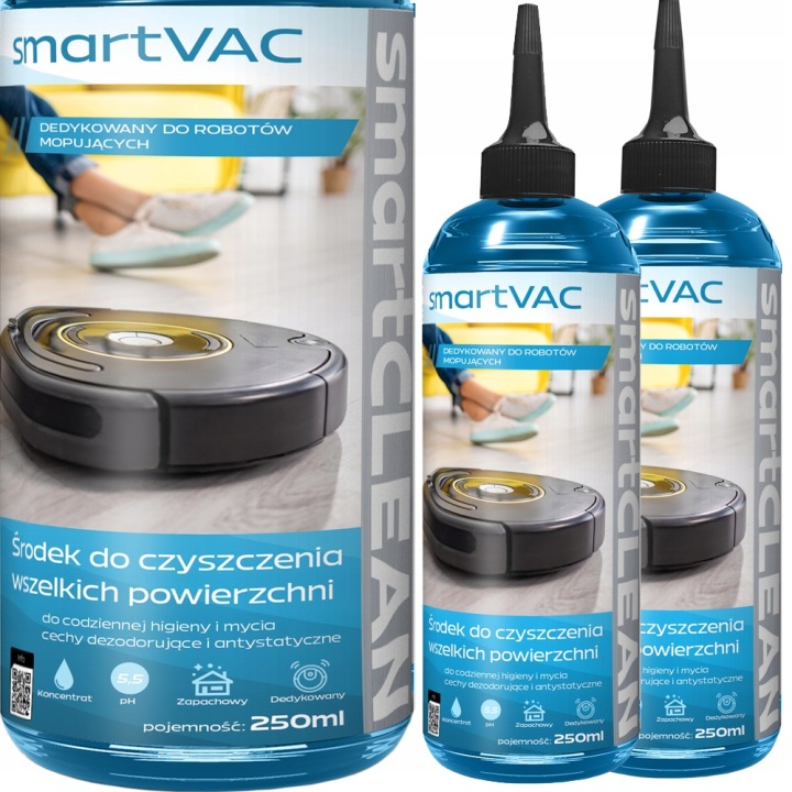 SmartVAC smartCLEAN 2×250 ml | Koncentrát pre robotické mopy a vysávače
